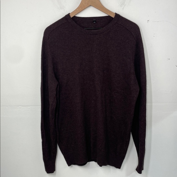 MUJI Crew Neck Sweater Men’s Pullover tight knit wool blend size XL Burgundy - Picture 1 of 12